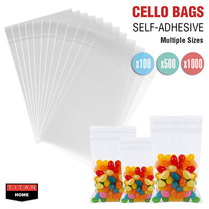 Clear Lolly Bags Self Seal Cello Plastic Adhesive Resealable OPP Cellophane Bulk