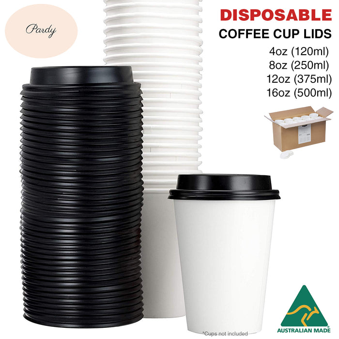 Pardy Disposable Coffee Cup Lids Plastic 4oz 8oz 12oz 16oz Takeaway Hot Drink