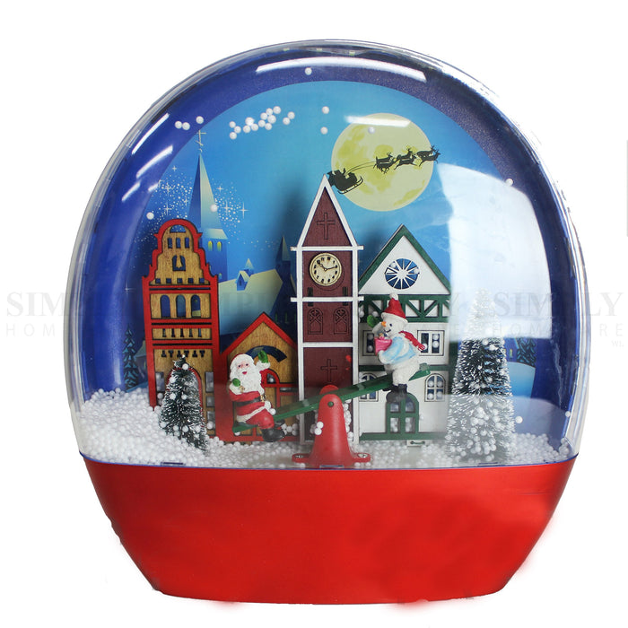 Christmas Globe Lantern Decoration Indoor Snow Diorama Music Singing LED Lights