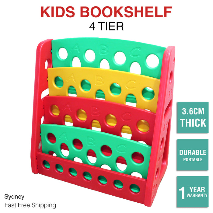 Kids Children Bookcase Sling Bookshelf Toy Storage Shelf Furniture Display Red