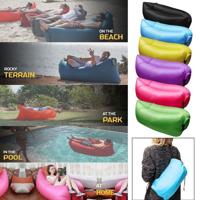 Air Sleeping Bag Lazy Chair Lounge Beach Sofa Bed Inflatable Camping Lounger