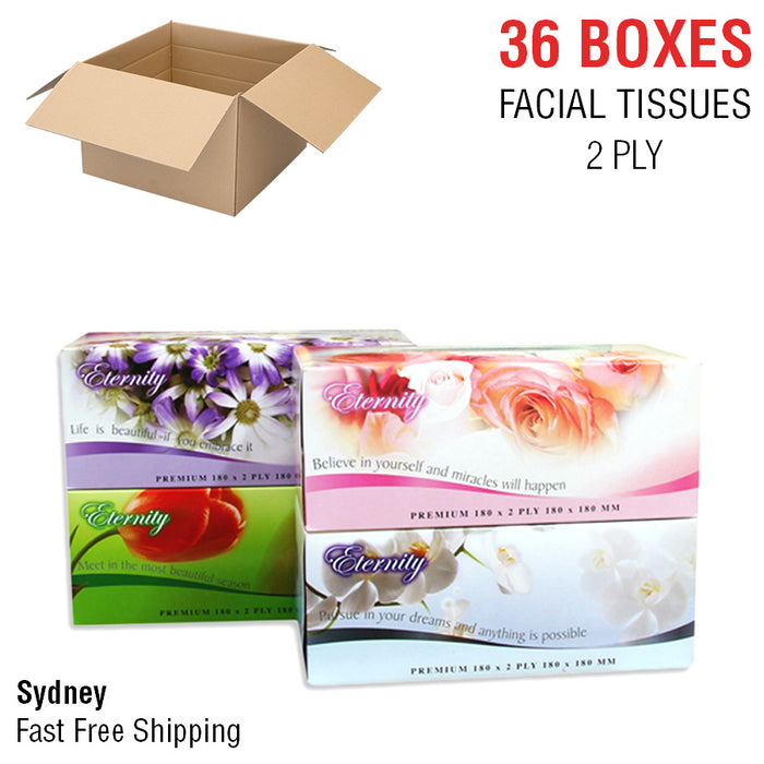 36x Facial Tissues Bulk Tissue Boxes Box 2 Ply Soft White Designs Wholesale