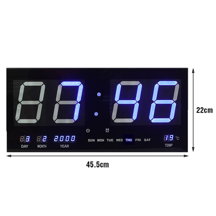 Jumbo Digital Clock Large Wall Clocks LED Display Alarm Thermometer Calendar AU