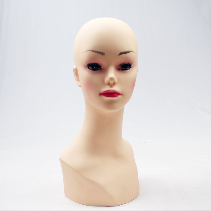 Mannequin Head Stand Female Makeup Display Model Plastic Manikin Wig Hair Dummy