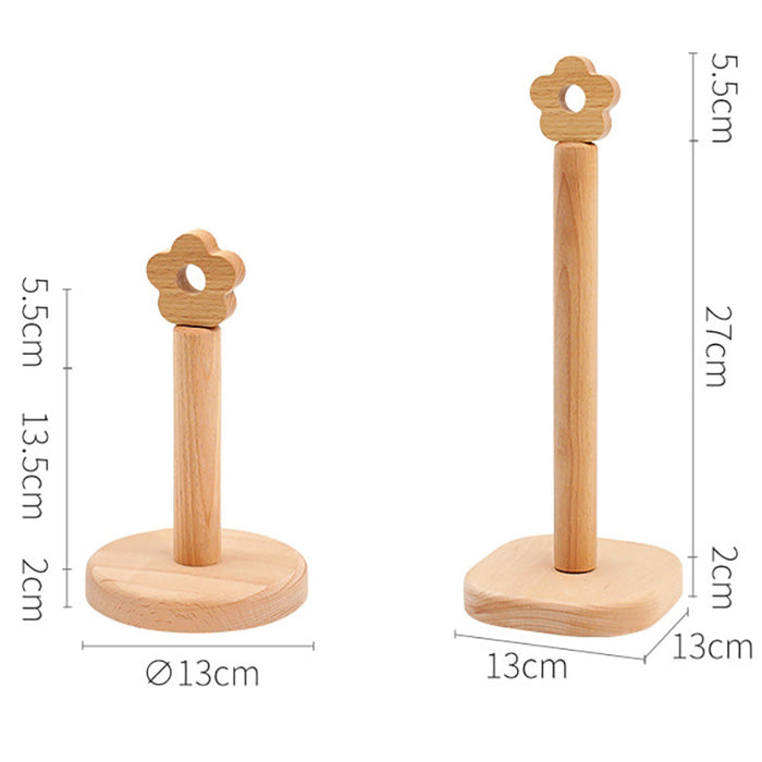 Lecluse Wood Paper Towel Holder Holder Countertop Standing Paper Towel Organizer