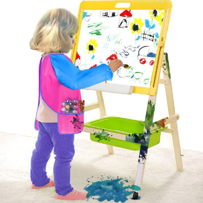 Lineguard Kids Art Aprons Children's Art Smock Long Sleeve with 3 Roomy Pockets