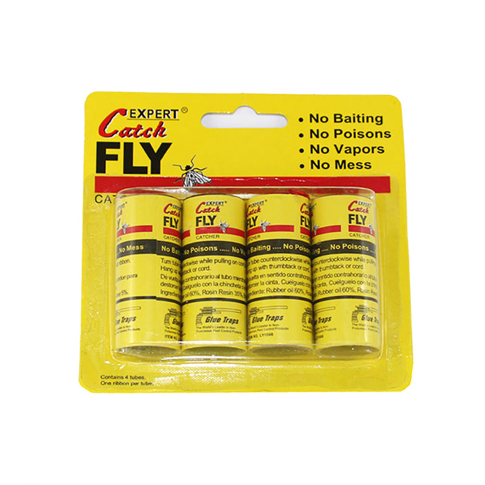 20 Rolls Sticky Fly Trap Paper Yellow Traps Fruit Flies Insect Glue Catcher