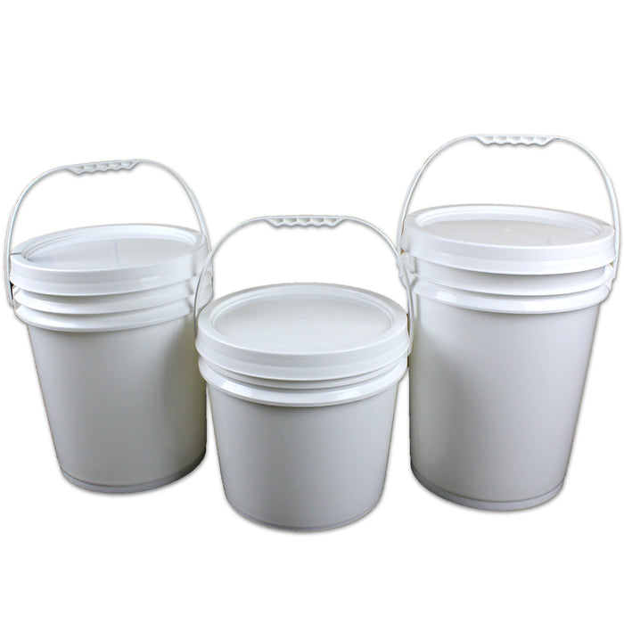 Pail Plastic Bucket with Lid Buckets Food Grade White 5L 10L 15L 20L Handle Bulk - Simply Homeware