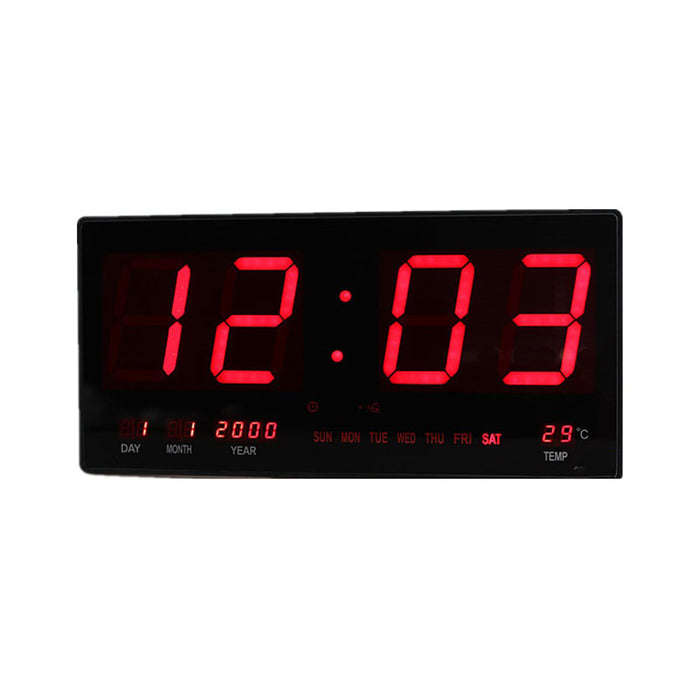 Jumbo Digital Clock Large Wall Clocks LED Display Alarm Thermometer Calendar AU