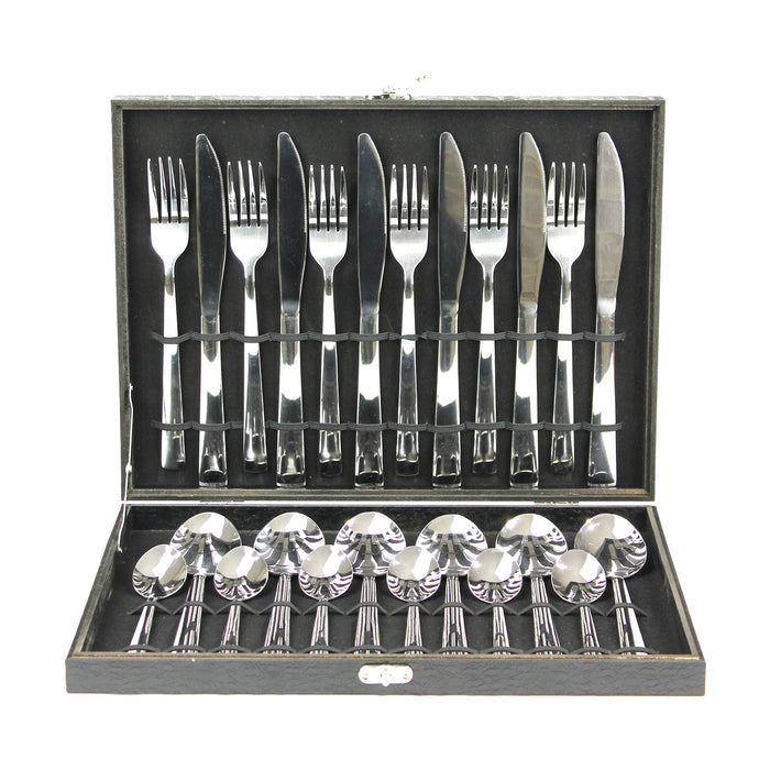 24 Piece Cutlery Box Stainless Steel Set Boxes Silver Gold Bulk Knife Fork Spoon