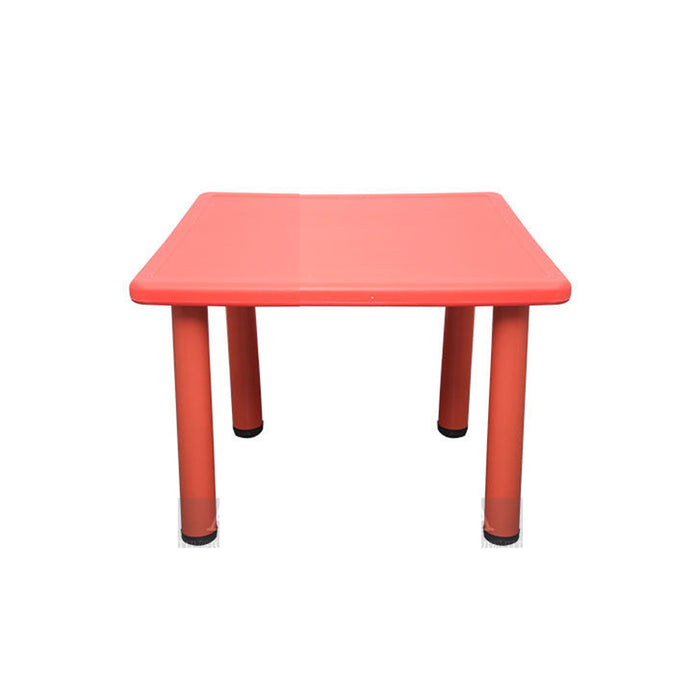Kids Table Children 4 Chairs Plastic Activity Set Play Outdoor Large Red 60x60cm