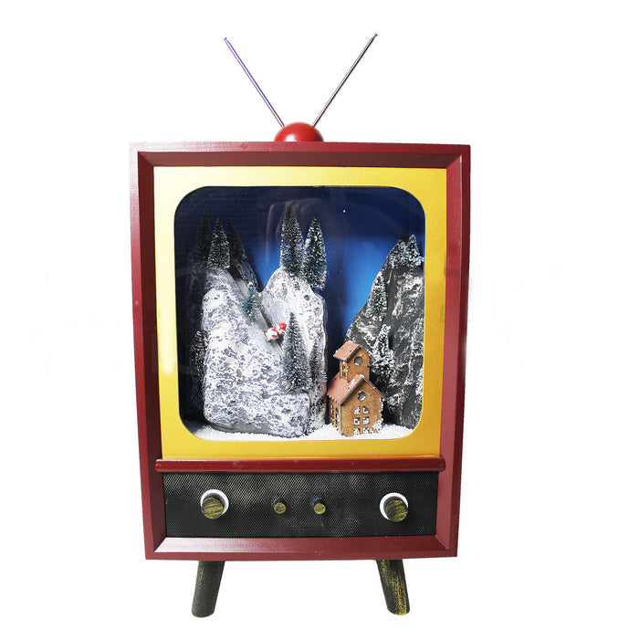 TV Christmas Decoration Animated Large Television Musical Dancing Diorama LED