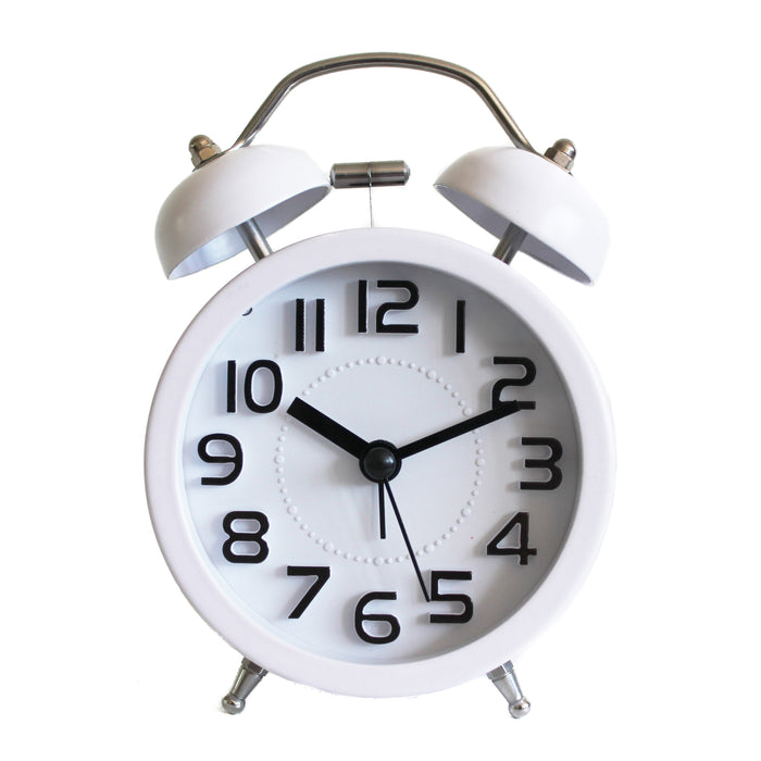 Twin Bell Alarm Clock Loud Clocks Silent Vintage Retro Battery Bedside Analogue